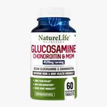 Naturelife Glucosamine Chondroitin MSM with Boswellia | Cartilage & Joint Support Supplement | Glucosamine for Joint Relieves Pain and Stiffness - 60 Vegetarian Tablet