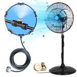 homenote Fan Misting Kit for a Cool Patio Breeze 16.4FT Misting Line, 5 Removable Brass Nozzle and 3/4" Solid Brass Adapter, Connects to Outdoor Misting Fan, Outdoor Mister Fan for Patio Cooling