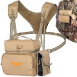 NEW VIEW Binocular Harness Chest Pack with Rangefinder Pouch, Bino Harness with Rain Cover for Bird Watching, Hunting, Hiking