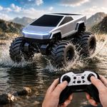 GRAPHENE 1:8 Scale 4WD Amphibious Remote Control Drift Car Waterproof RC Monster Truck 360° Stunt Rotation 2.4GHz Rechargeable Off-Road Rock Crawler LED Lights All Terrain Cyber Truck for Boys Girls