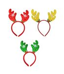 Infispace® Christmas Reindeer Antlers Headband with Bells & Xmas Fancy Dress Accessories for Kids (Mix (Pack of 6))