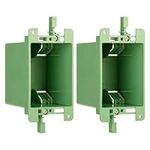 Syunko Electrical Outlet Box, Single Gang Old Work Box, 14 Cubic inch Junction Box for Switch or Wall Outlet Installation, Green, Pack of 2