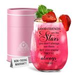 CROWNLY CRYSTAL® Friendship Gifts for Women Wine Glasses Personalised Gifts Friend Gifts for Women Sister Gifts from Sister Thoughtful Gifts for Friends Gift Ideas Friend Birthday Gifts Gin Glasses