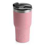 RTIC 20 oz Insulated Tumbler Stainless Steel Coffee Travel Mug with Lid, Spill Proof, Hot Beverage and Cold, Portable Thermal Cup for Car, Camping, Dusty Rose