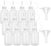 12 Pcs 1 Ounce Needle Tip Glue Bottle 30ml Plastic Dropper Bottles for Small Gluing Projects, Paper Quilling DIY Craft, Acrylic Painting, White Lid