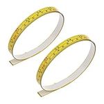 2Pcs Steel Self-Adhesive Measuring Tape, Imperial and Metric Scale Workbench Ruler, Left to Right Sticky Measure Tape with Adhesive Backing for Woodworking, Saw, Drafting Table, 44Inch, Yellow