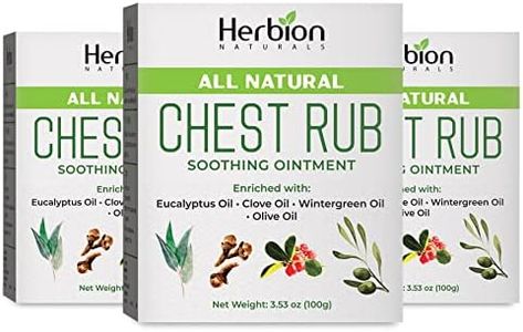 Herbion Naturals Chest Rub, 3.53 oz - Natural Soothing Ointment with Soothing Vapors for Adults & Children 2+ -Relieves Cough, Cold, Nasal & Chest Congestion (Pack of 3)