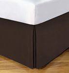 Lux Hotel Bedding Tailored Bed Skirt, Classic 14” Drop Length, Pleated Styling, Full, Chocolate