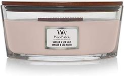 WoodWick Ellipse 16oz Candle, Vanilla & Sea Salt Scent, Crackles as it Burns, Up to 50 Hours Burn time, Premium Soy Blend, Perfect for Gifting