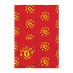 Official Manchester United FC Gift Wrapping Paper for Birthday- 2 Sheets & 2 Tags