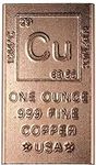 1 oz Copper bar - 999 Pure Chemistr