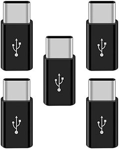 5Pack Micro USB to USB C Adapter, tunghey Aluminum USB Type C Adapter Convert Connector Compatible with Galaxy S10e S9 S8 Plus Note 9 8, L-G V40 V35 V30 V20 G7 G6 G5,Mac-Book,Pi-xel 2 XL,Mo-to Z2 Z3