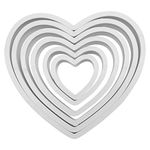 PME PNH2 Heart Cutters, Set of 6, White, 11 x 1 x 11 cm