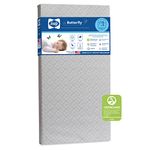 Sealy Baby Butterfly Premium Foam Baby Crib Mattress & Toddler Bed Mattress, Hypoallergenic Wipe-Clean Waterproof Encasement Crib Mattress Cover, GREENGUARD GOLD Certified, Made in USA, 52"x28" - Gray