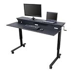 Two-Teir Crank Adjustable Height Sit to Standing Desk (Black, Desk Length: 150cm)