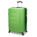 SwissGear Signature Hardside Checked Luggage — Large Suitcase with 4 Spinner Wheels — Lime Green, 28-inch