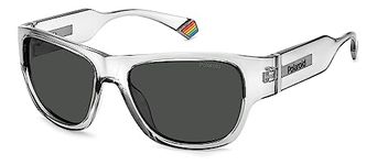 POLAROID Unisex Rectangular Sunglasses Grey Frame, Grey Lens (55) - Pack of 1