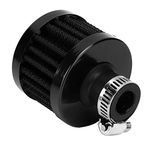 Air Filter 13mm/0.5in Mini Car Air Intake Filter Crankcase Vent Valve Cover Breather Filter Universal (Black)