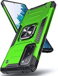 DASFOND Galaxy S20 FE 4G/5G Case, Military Grade Shockproof Protective Phone Case Cover with Enhanced Metal Ring Kickstand [Support Magnet Mount] Compatible with Samsung Galaxy S20 FE, Grass Green