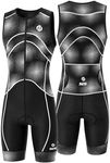 SLS3 Triathlon Suits Mens - Premium Trisuit Triathlon Men - Sleeveless, Quick Drying Tri Kit with Large Back Pocket (Black Flux, Small)