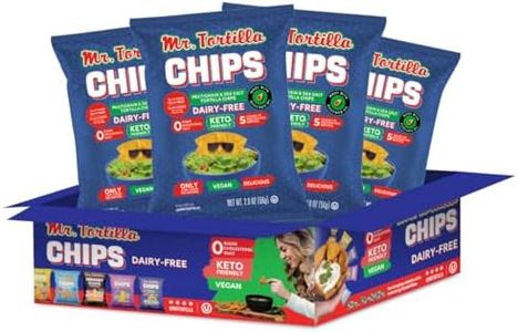 Mr. Tortilla Keto Chips - Dairy Free, Keto Friendly Tortilla Chips Protein Snacks, 3 Net Carbs Per Serving, 10g Protein per Bag, Low Carb, Protein Chips - (Multigrain 2 oz Bags, 4-Pack)