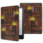 MoKo Case for 6.8" Kindle Paperwhite (11th Generation-2021) and Kindle Paperwhite Signature Edition, Light Shell Cover with Auto Wake/Sleep for Kindle Paperwhite 2021 E-Reader, Retro Library