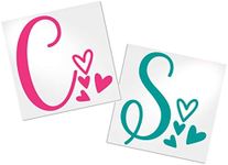 Letter Decal with Hearts for Cup, C