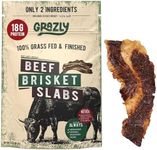 Grazly Beef Brisket Slab – Grass-Fed & Finished | Only Meat & Salt, Soft & Buttery Texture | High-Protein Carnivore Snack | Made from 1lb Raw Brisket | 5oz On-the-Go Snack Pack
