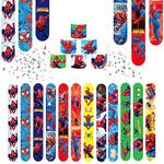 36 PCS Spider Man Slap Bracelets,My World Adventure Slap Bracelets Wristbands,Children's Classroom Exchange Gift Christmas Gift Carnival Award Favorite Little Toy Award (spider)