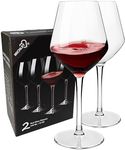 COOKY.D Floating Tritan-Plastic Red Bordeaux Wine Glasses 15oz Unbreakable Long Stemmed Glassware for Pool Party Birthday Dishwasher Safe Set of 2