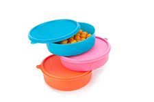 Signoraware New Classic Round Small Lunch Box Set, 550ml, Set of 3, Multicolour