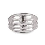 Eleven Rings 3 Plates Stainless Steel Heavy Quality Idli Stand/Idli Maker Makes 12 Large Size Idlis at Once.