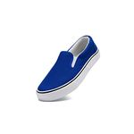 Low-Top Slip Ons Women's Fashion Sneakers Casual Canvas Sneakers for Women Comfortable Flats Breathable Padded Insole Slip on Sneakers Women Low Slip on Shoes, Cobalt, 5 UK