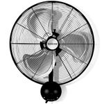 Hurricane Pro High Velocity Oscillating Metal Wall Mount Fan w/ 3 Speeds, Black, 20" - Corded Electric Air Cooling Unit w/Powerful 4500 CFM Airflow for Home, Garage, Gym, Workshop & Greenhouse