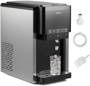 COSTWAY 3-in-1 Ice Maker with Ice Crusher and Water Dispenser, Bullet Ice Cube Maker Machine, 20KG in 24Hrs, 12 Cubes in 9 Mins, Manual/Auto Add Water, Countertop Water Cooler Dispenser