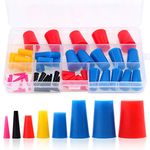 Glarks 50Pcs Silicone Rubber Tapered Plug Assortment Kit for Masking Off Holes During Powder Coating, Painting, Hydro Dipping, Media Blasting (50Pcs)