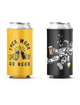 Coozybear 500ml Can Coozy/650ml Bottle Sleeve, Drink Insulator,Can Cooler (Set of 2,Large) (F Work Go Bear & Astrobear)