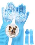 pecute Extended Dog Washing Gloves, Silicone Dog Bath brush Dog Shampoo Brush with High-Density Teeth, Heat Resistant cleaning gloves, Pet Grooming Gloves for Cats Dogs Washing, Bathing, and Massage