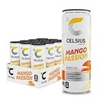 CELSIUS Mango Passion Sugar Free Energy Drink - Energy Drink with 7 Vitamins & 1 Mineral and No Artificial Flavours or Colours (Pack of 12 x 355ml - 114mg of Caffeine Per Can)