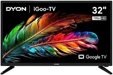 DYON iGoo-TV 32H 80cm (32 Zoll) Google TV (HD Triple Tuner, Prime Video, Netflix, Google Play Store für DAZN, Disney+, Apple TV+, Paramount+, waipu.tv UVM., Google Assistant) [Mod. 2023]