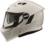 Simpson Darksome Plain Flip Front Motorcycle Helmet Modular Crash Lid White Medium