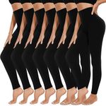 iaoja 7 Pack Leggings for Women Non See Through-Workout High Waisted Tummy Control Tights Yoga Pants