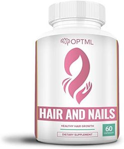 OPTML Hair and Nails, Hair Growth Vitamins, Natural Supplement to Grow Longer Hair & Nails, with Biotin, Ginkgo Biloba, Horsetail, Kelp, Bamboo Extract, MSM, Saw Palmetto, Inositol, Folate (60 Pills)