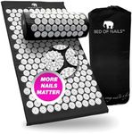 BED OF NAILS The Comfortable Acupressure Mat and Pillow Set — Massage Mat for Neck and Back Pain Relief Acupuncture Mat and Pillow for Increased Energy & Relaxation, Carry Bag JetBlack