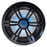 12” Slim Marine Subwoofer - 500W 4 Ohm Waterproof Car Component Speaker System, Low Profile PP Cone w/Rubber Edge, 50 Oz Magnet 2.5" Voice Coil, RGB Lights, for Boat Truck Mobile Vehicle (Black)