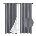 Elegant Comfort Blackout Grommet Top Curtains - 2 Panels Set - Window Treatment, Thermal Insulated, Room Darkening, Energy Saving Window Drapes for Living Room (Set of 2) - W54 X 63inch, Silver