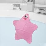 Bathtub Overflow Drain Cover, Bath Accessories, Soak Bath Overflow Drain Cover, Silicone Bath Tub Drain Plug with 5 Suction Cups, Adds Inches of Water for Deeper Bath, Cute Tub Stopper (Pink)