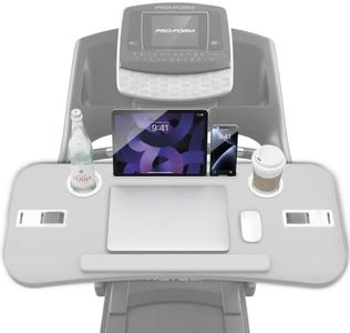Aothia Treadmill Desk Attachment, Non-Slip Faux Leather Laptop Desk for Walking Pad, Universal Workstation for Treadmill Handlebars up to 36", Ergonomic Tray Holder for Notebook, Tablet, Cup (Gray)