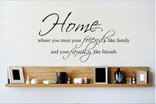 Design with Vinyl 3 Zzz 522 Decor Item Home Where You Treat Your Friends Like Family and Your Family Like Friends Quote Wall Decal Sticker, 20 x 30-Inch, Black