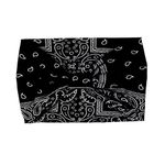 Future Tabs Paisley Print Wide Bandana Knot Headband - Black | Criss Cross Head Hair Wrap Cloth For Men & Women | Stretchable & Comfortable Headbands For Yoga, Jogging and Gym - Pack Of 1